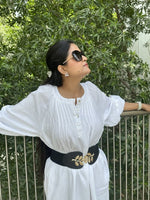 MajesticClasp Black Broad Elastic Women Belt