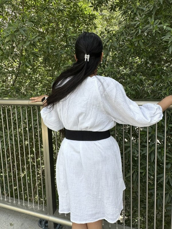 PearlClasp Black Broad Elastic Women Belt