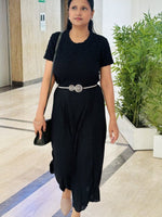 AlloyLoop Black Women Metal Stretchable Belt