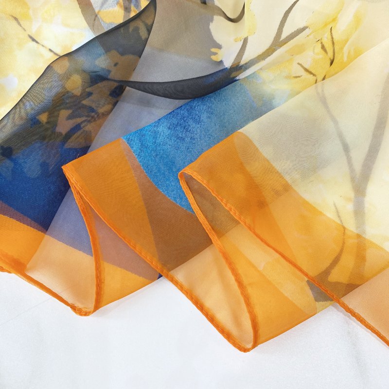 ChicBreeze Long Chiffon Scarf Yellow