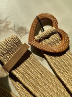 DuneWeave Camel Women Broad Fabric Belt