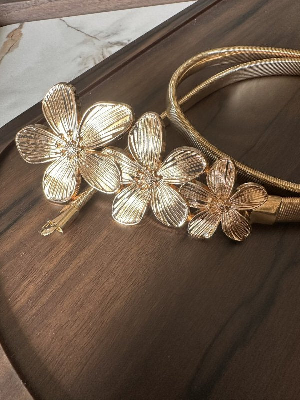 GoldenLoop Gold Women Metal Stretchable Belt