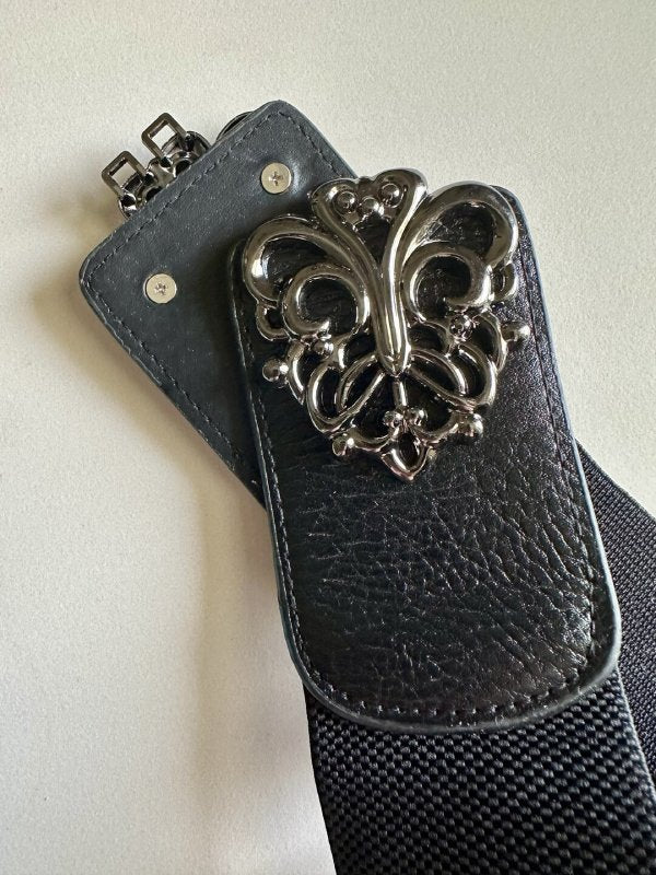 RoyalClasp Black Broad Elastic Women Belt