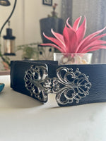 RoyalClasp Black Broad Elastic Women Belt