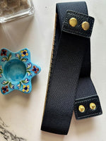 ShimmerClasp Black Broad Elastic Women Belt
