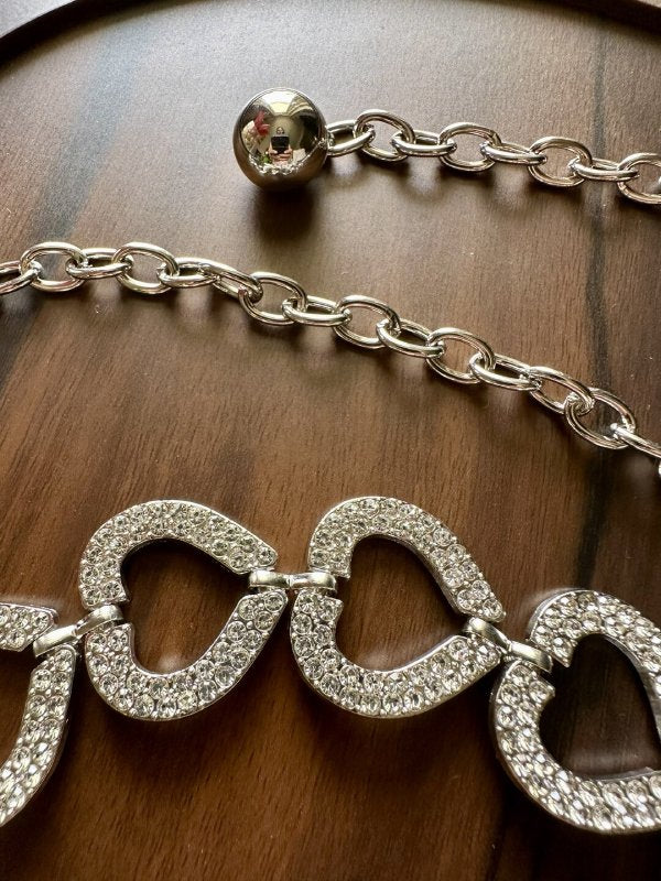 DazzleBling Silver Women Metal Bling Belt