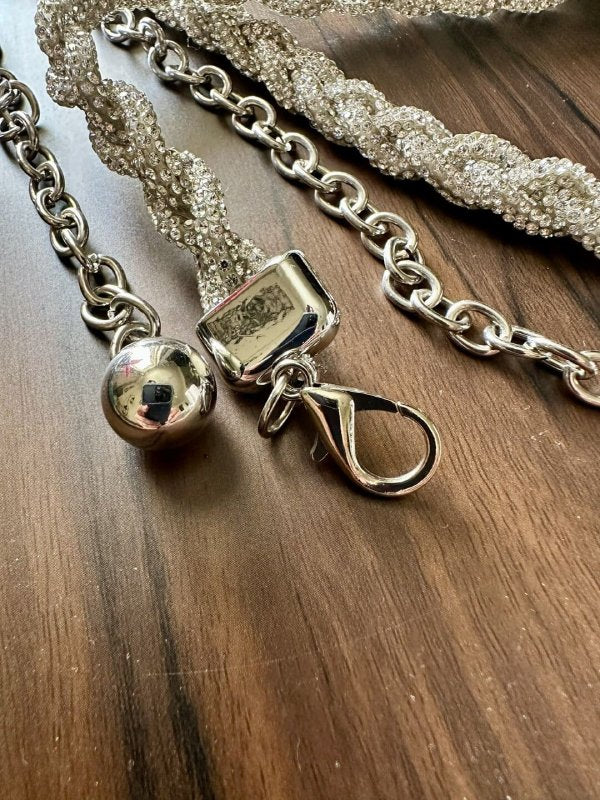 ShimmerBling Silver Women Metal Bling Belt