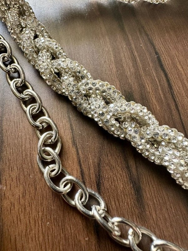 ShimmerBling Silver Women Metal Bling Belt