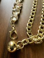 PowerBling Gold Women Metal Bling Belt