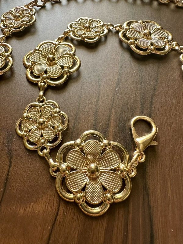 FieryBling Gold Women Metal Bling Belt