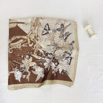 CrossKulture - EspressoBloom short satin scarf full view