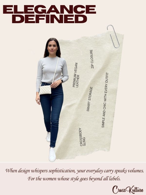 CrossKulture - VibeSling lightweight sling bag model view with features