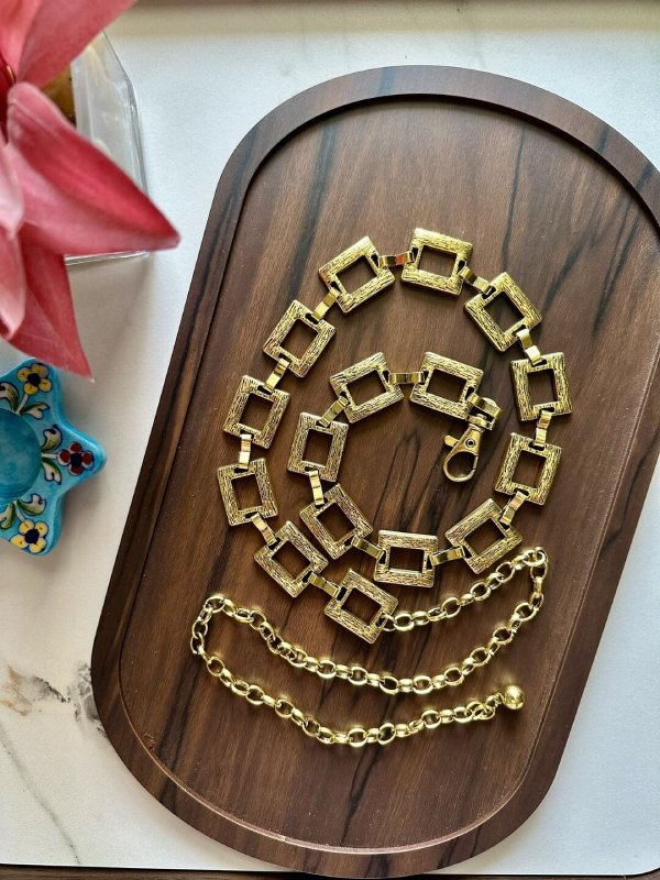 FlashBling Gold Women Metal Bling Belt