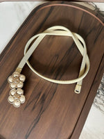 CreamBand Beige Women Metal Stretchable Belt