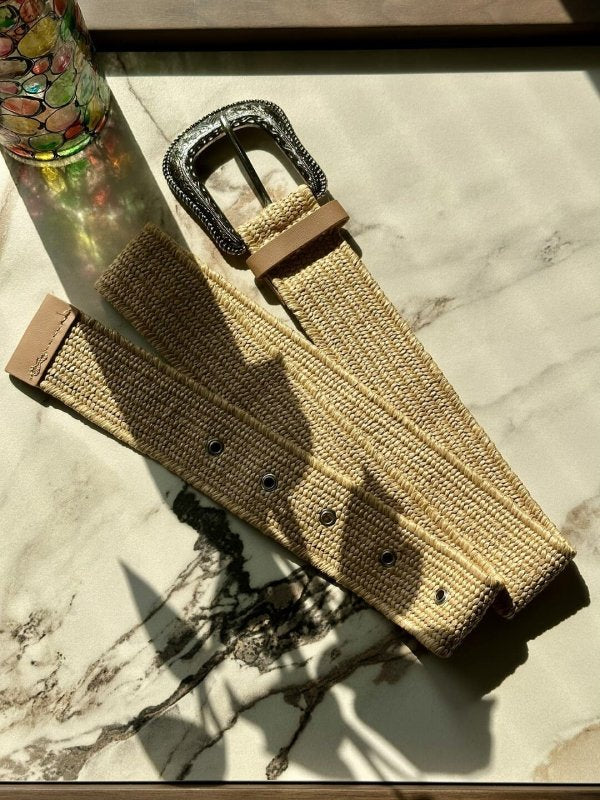 DesertWeave Camel Women Broad Fabric Belt