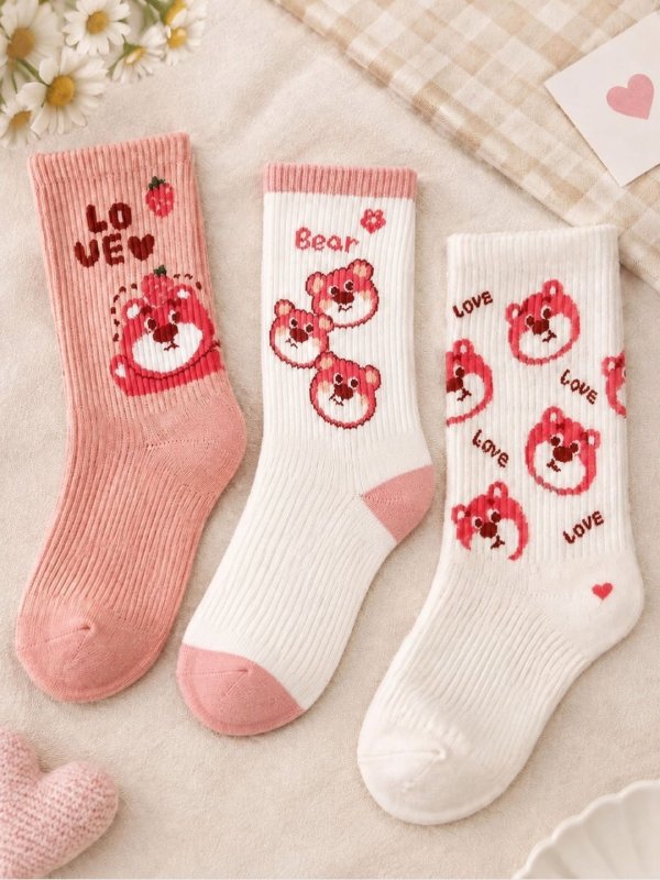 SoleDream Pink Crew Socks Combo Pack of 3
