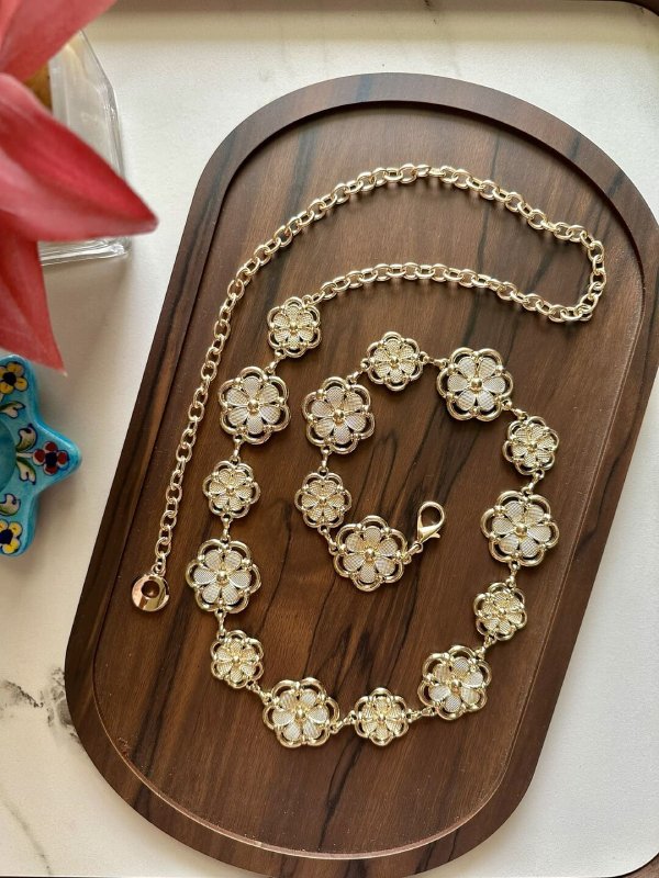 FieryBling Gold Women Metal Bling Belt