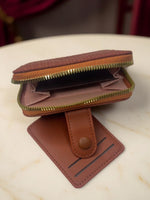 CrossKulture - PrimeCrush lightweight small wallet open view with zip compartment
