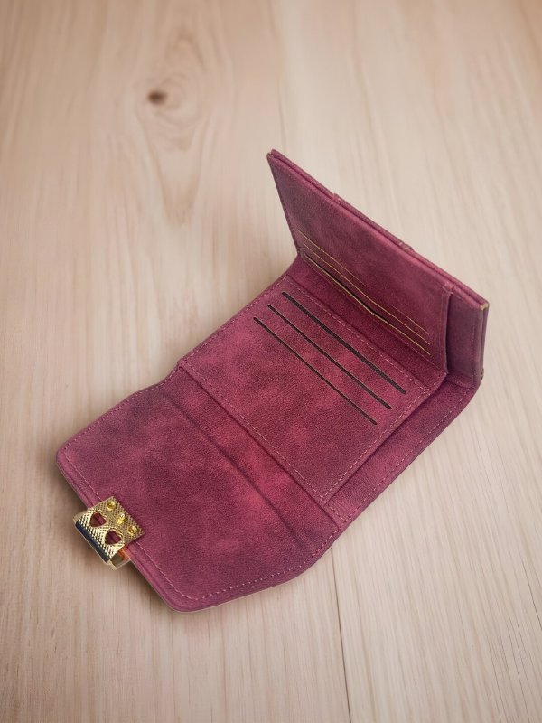 CrossKulture - HappyCrush lightweight small wallet inner view with zip compartment and storage pockets