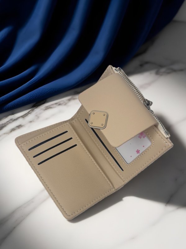 CrossKulture - MiniCrush lightweight small wallet in inner view showing zip compartments and storage pockets