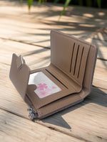 CrossKulture - PocketCrush lightweight small wallet inner view showing zip compartments