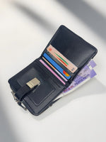 CrossKulture - NanoCrush lightweight small wallet inner view showing zip compartments