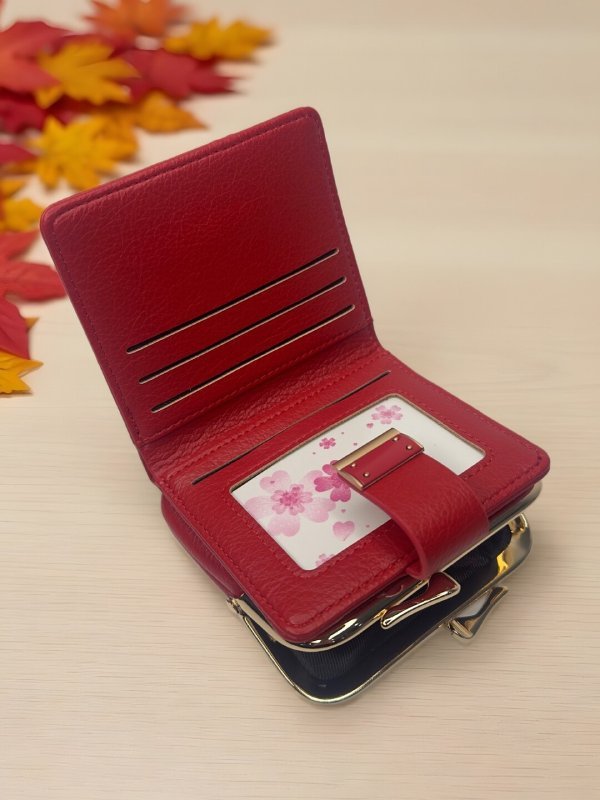 CrossKulture - PetiteCrush lightweight small wallet inner view showing zip compartments