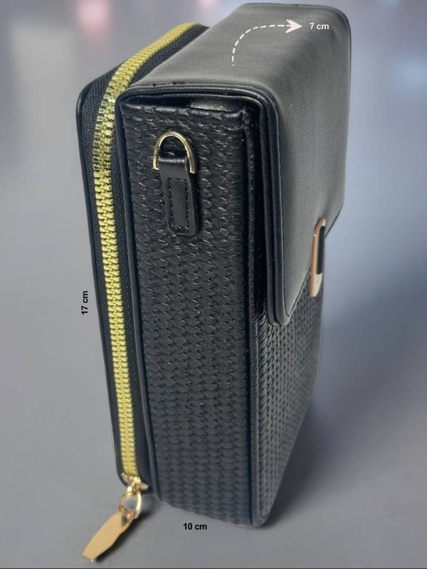 CrossKulture - ShadowSling lightweight sling bag side view with dimensions