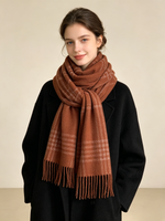 WinterWeave Cashmere Checkered Scarf