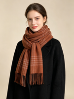 WinterWeave Cashmere Checkered Scarf