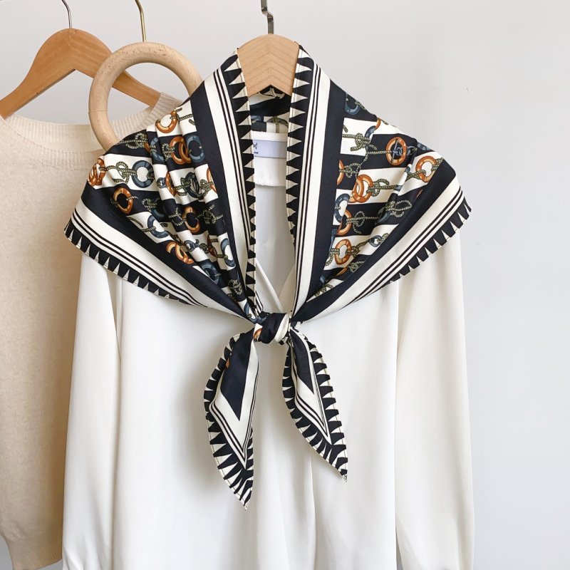 CrossKulture - TriangleChains satin scarf knot style on hanger