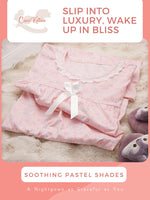 TulipTranquil Floral Printed Night Gown