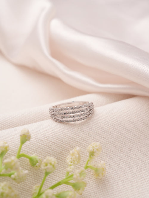 ShimmerStone Ring Silver