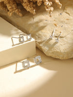 CelesteGlow Ear Stud Combo Silver