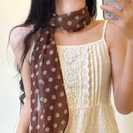 BrownFlutter Chiffon Ribbon Scarf