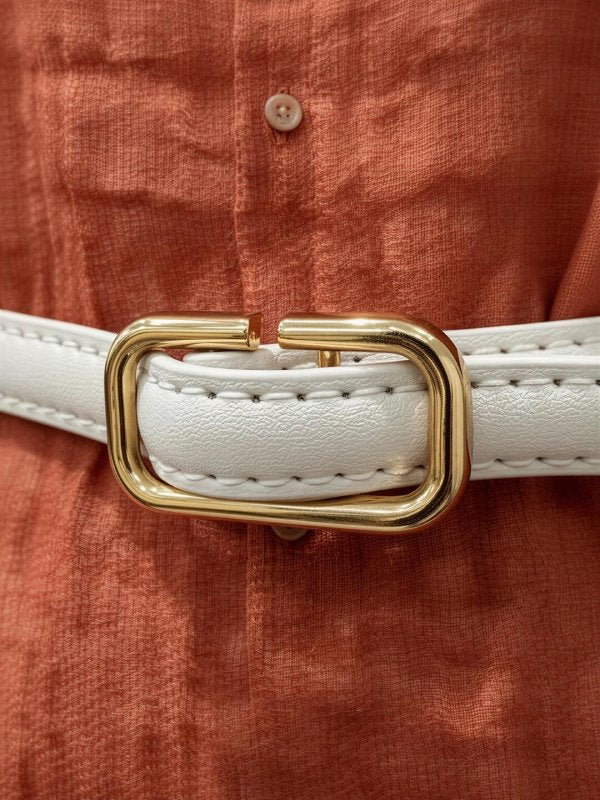 RefinedLine White Women Leather Belt