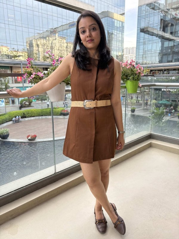 DesertWeave Camel Women Broad Fabric Belt