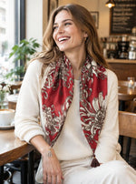PetalPoetry Maillard Tassel Square Scarf