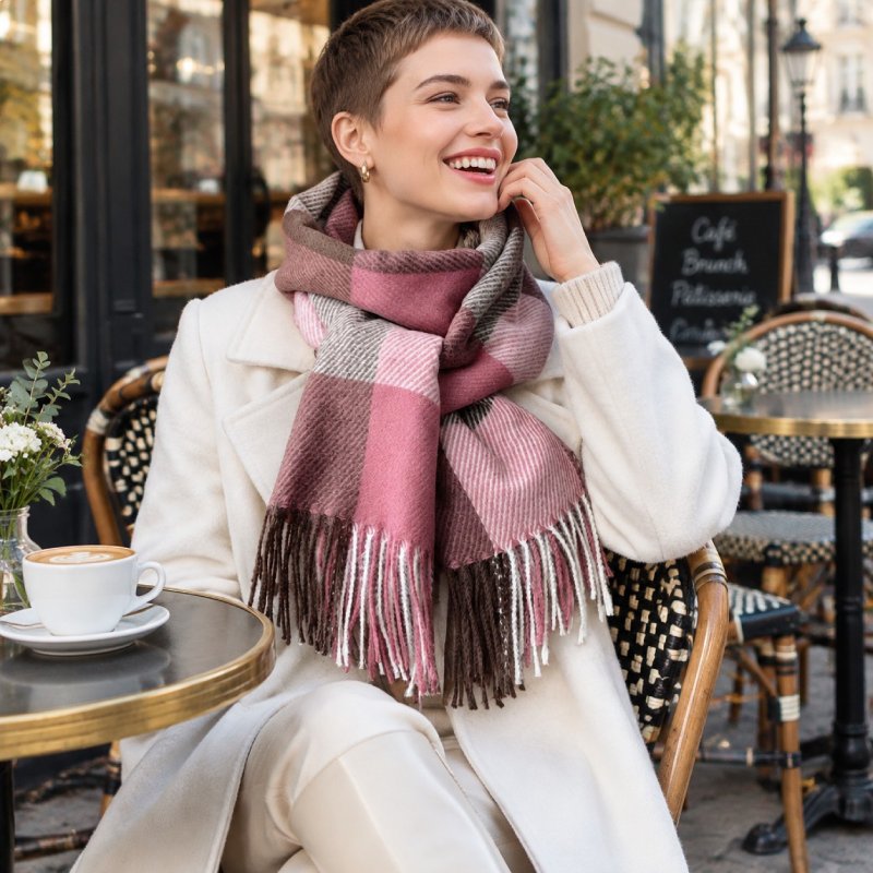 FrostCheck Cashmere CheckeredScarf