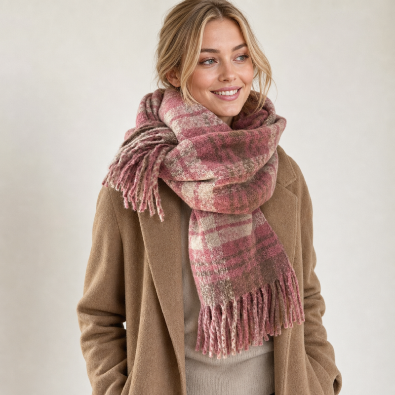FrostCheck Cashmere Checkered Scarf