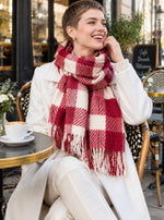 FrostyPlaid Cashmere Checkered Scarf