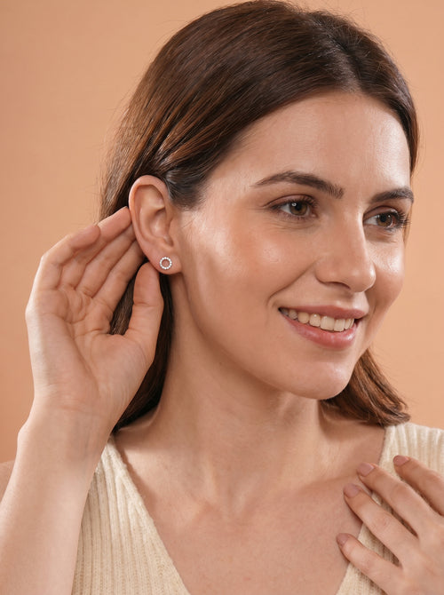 GlowVerse Ear Stud Combo Silver