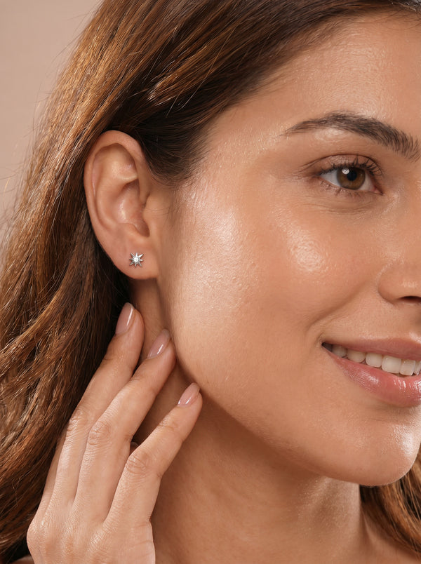 HaloBeam Ear Stud Combo Silver