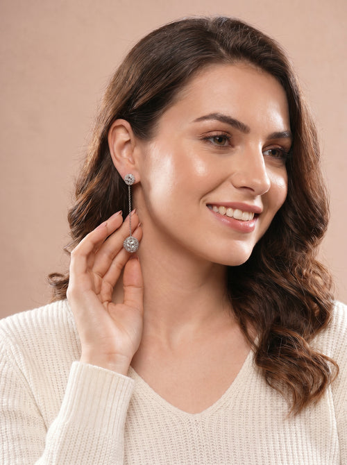 TrendAura Ear Drop Silver
