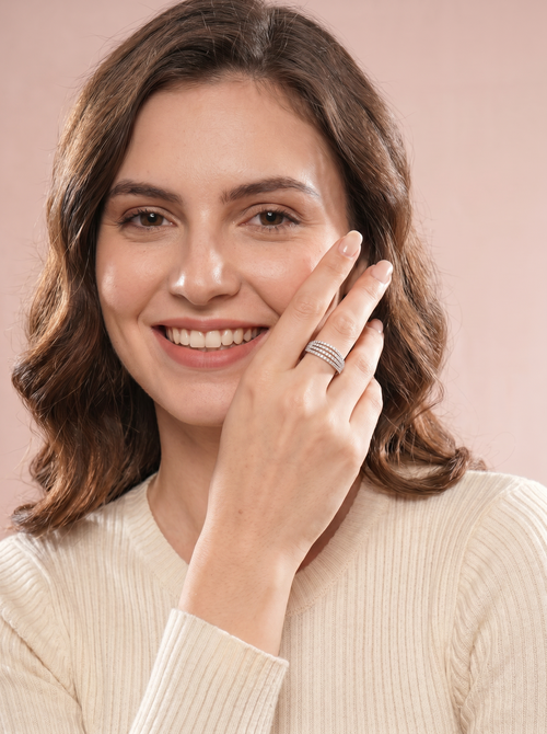 ShimmerStone Ring Silver