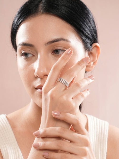ShimmerStone Ring Silver