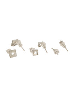 CelesteGlow Ear Stud Combo Silver