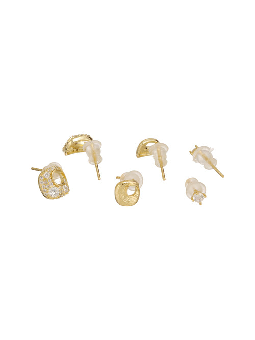 MetroMuse Ear Stud Combo Gold