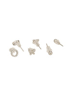 GlowVerse Ear Stud Combo Silver