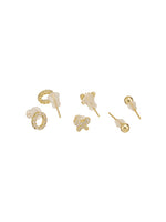 NovaCharm Ear Stud Combo Gold